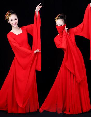 古典舞演出服女新款改良汉服襦裙套装飘逸现代中国风舞蹈服装成人