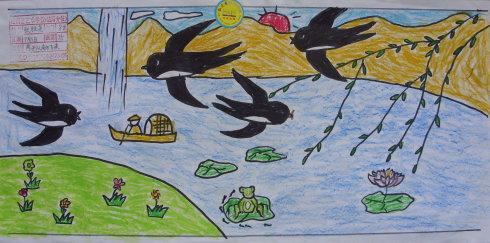 幼儿绘画燕子图片