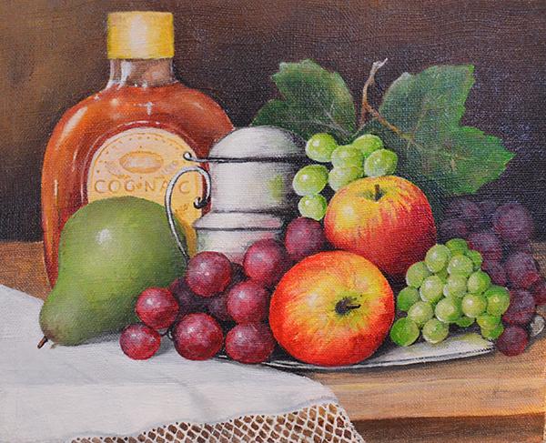 水果静物画, 18х24cm , 布面油画, 2019年.jpg
