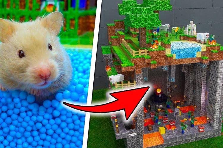可爱的仓鼠挑战立方体我的世界迷宫,这个迷宫太漂亮了!