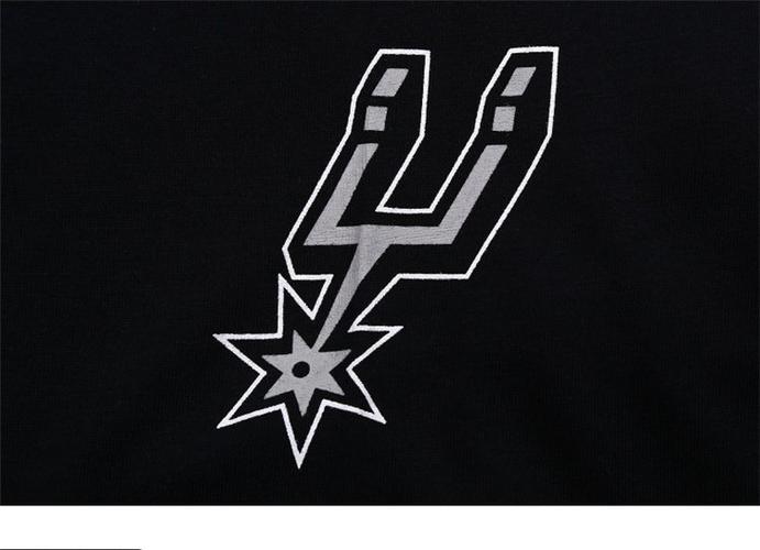 马刺队logo 篮球运动透气圆领短袖t恤