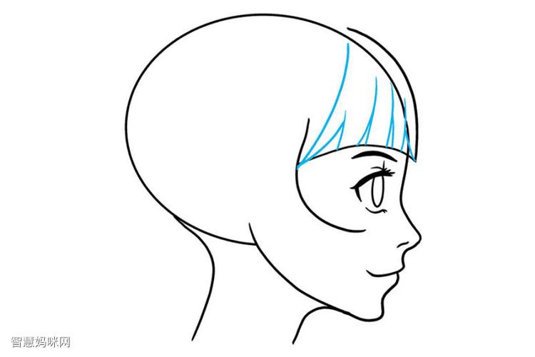 短发小女孩侧脸怎么画