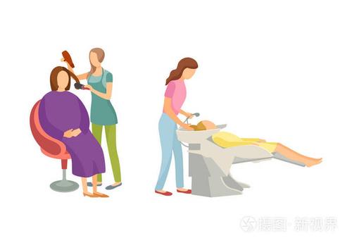 美容美发卡通片的水疗程序插画-正版商用图片188efe-摄图新视界