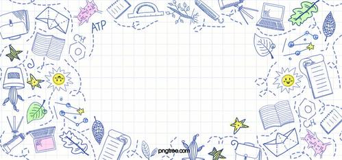 网格线性简笔生活贴纸背景