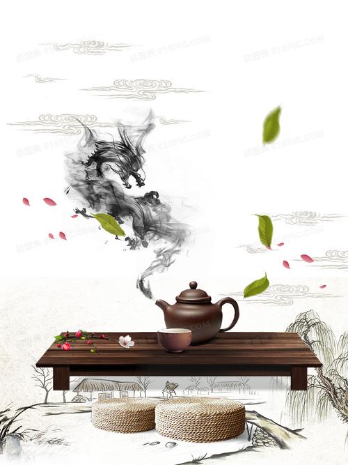 茶道人生茶具广告背景图片下载_1920x900像素jpg格式