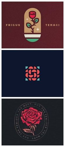 带刺的美丽,一组玫瑰花l素材的ogo设计欣赏 #标志分享