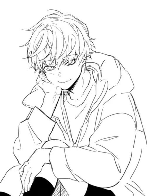 『绘画素材』一大波男生头像线稿_绘画_男生头像_素材