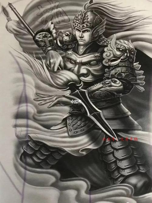 满背赵云纹身手稿_纹身_满背纹身_美妆_彩妆