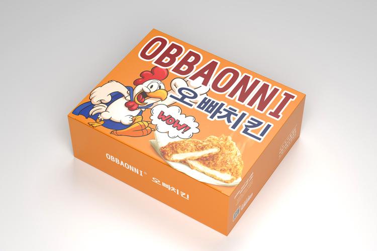 obbaonni炸鸡包装盒设计