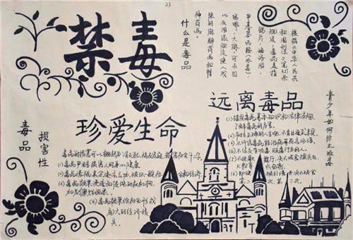 小学生禁毒手抄报图片画画