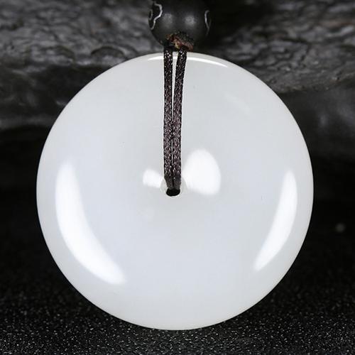 羊脂玉 寓意【玉圆满】和田玉羊脂白玉挂件 平安扣 13