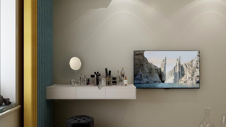 悬空梳妆台,提升空间的使用舒适感.