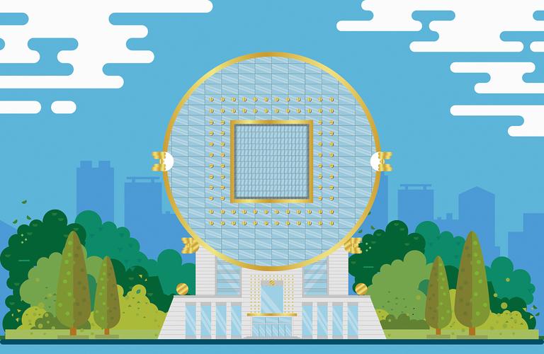 沈阳地标建筑扁平化设计图