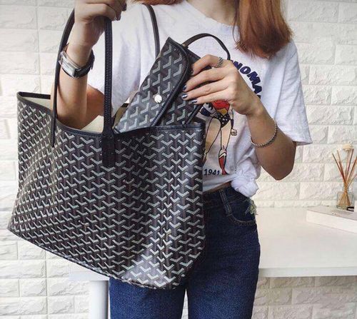 戈雅goyard经典logo图案单肩手提子母包购物袋 六色