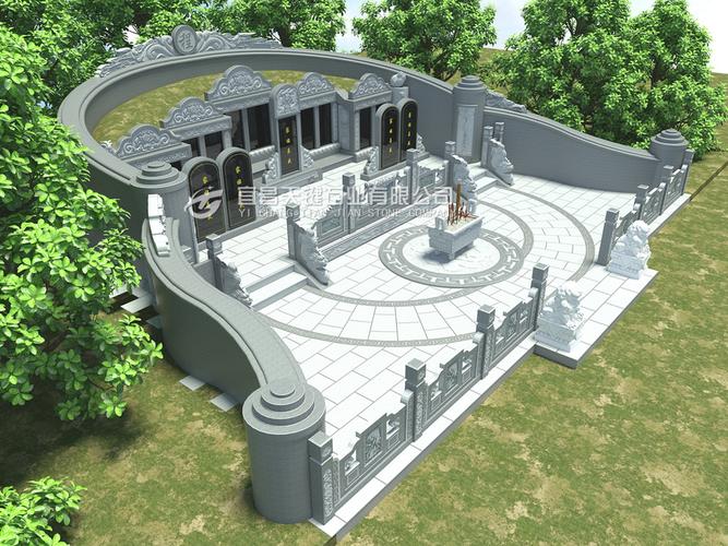 浙江石雕墓碑家族合葬墓碑样式图片大全