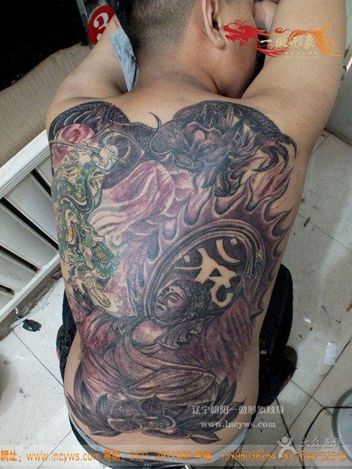朝阳商网辽朝阳纹身一做形象后背佛祖纹身图案图片