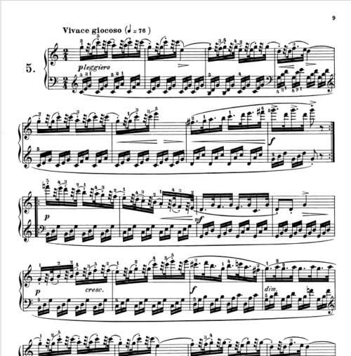 原版车尔尼849第5条钢琴流畅练习曲共1页