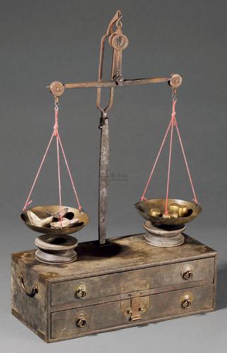 1496清末民初钱庄用银两称重天平一件