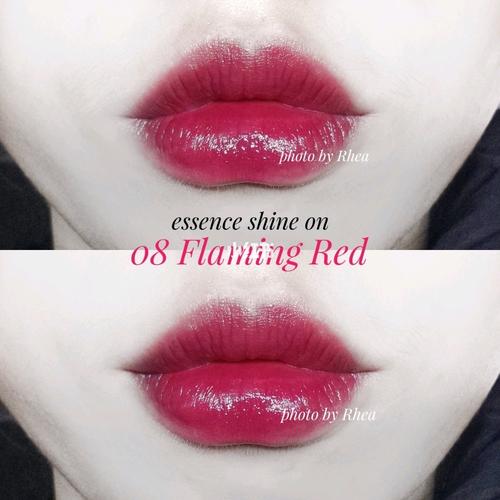 秋冬来杯梅子汁 essence胶囊口红08flaming red_essence怎么样_口红