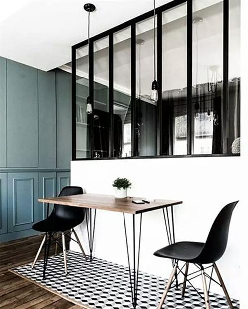 客厅餐厅玻璃隔断墙装饰图欣赏