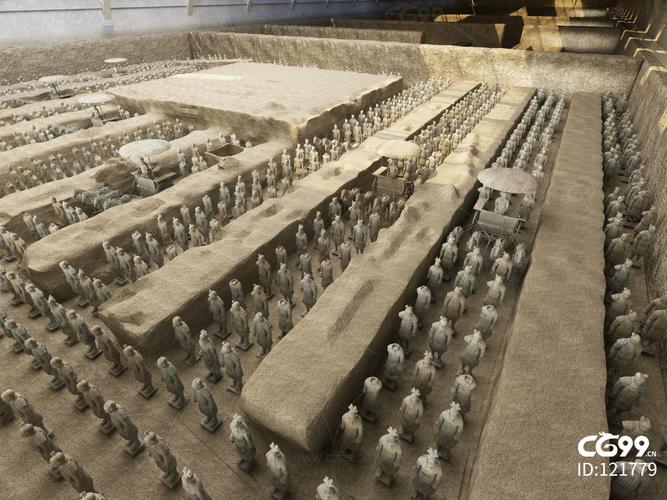 秦兵马俑秦始皇陵兵马俑坑精细模型