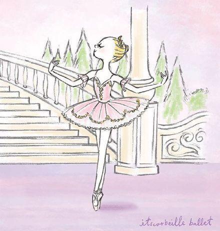 一组超美的芭蕾舞小姐姐童话风插画分享!
