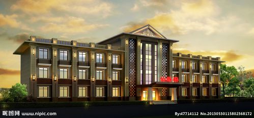 酒店夜景效果图图片