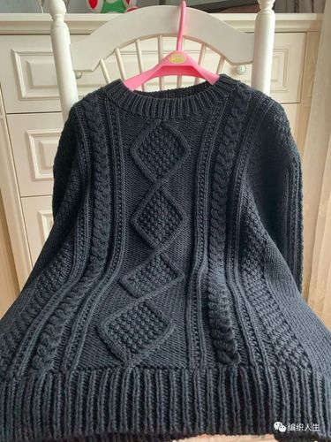 阿兰风男士棒针套头毛衣(有编织图解)