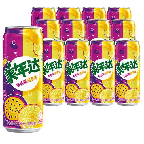 330ml12罐高听装美年达百香果菠萝味