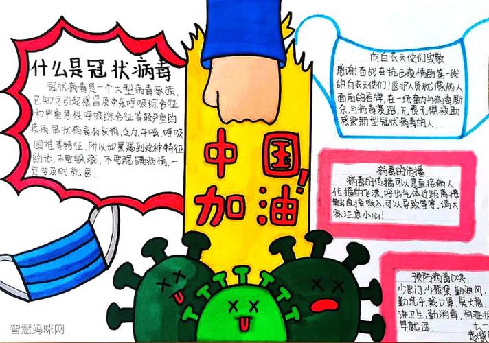 9张红领巾抗疫手抄报图片