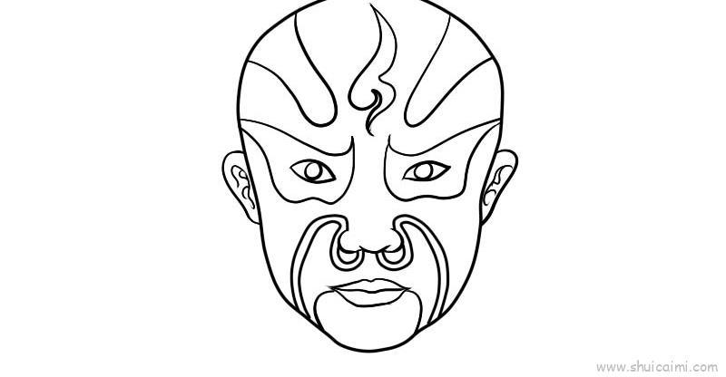京剧脸谱儿童画怎么画京剧脸谱简笔画简单