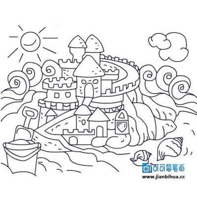 高中场景画简笔画