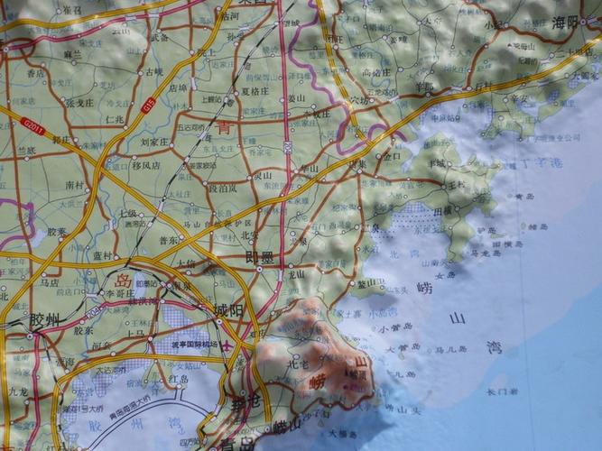 办公装饰 学生学习 直观展示中国地理,地貌,地形情况 山东地图 立体图
