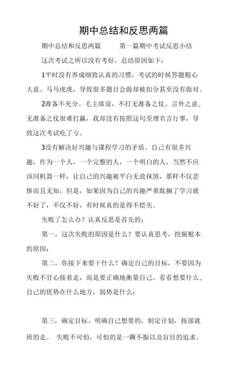 期中总结和反思两篇.doc 22页