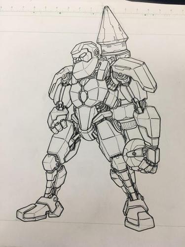 怎么画战斗机甲简笔画