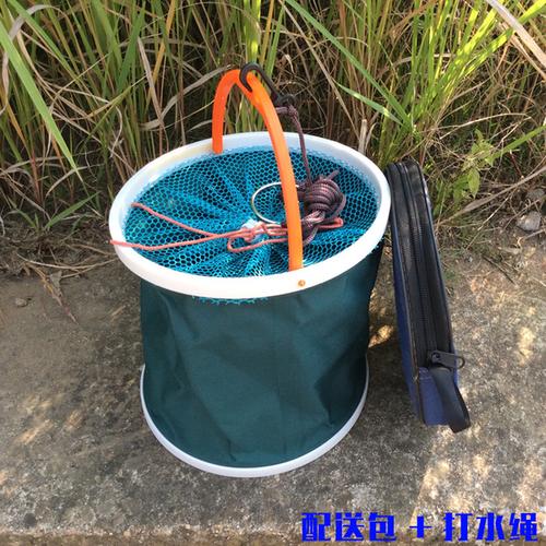 可提折叠钓鱼打水桶便携装鱼桶钓鱼桶鱼箱加厚车载帆布水桶塑料桶