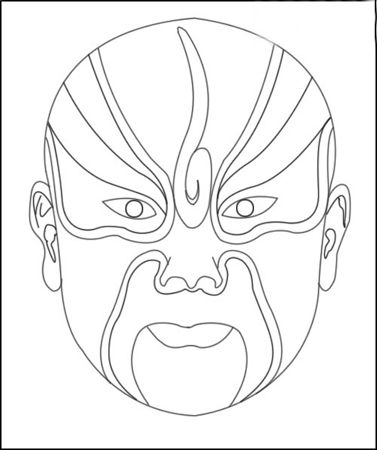 脸谱简笔画:五彩的脸谱