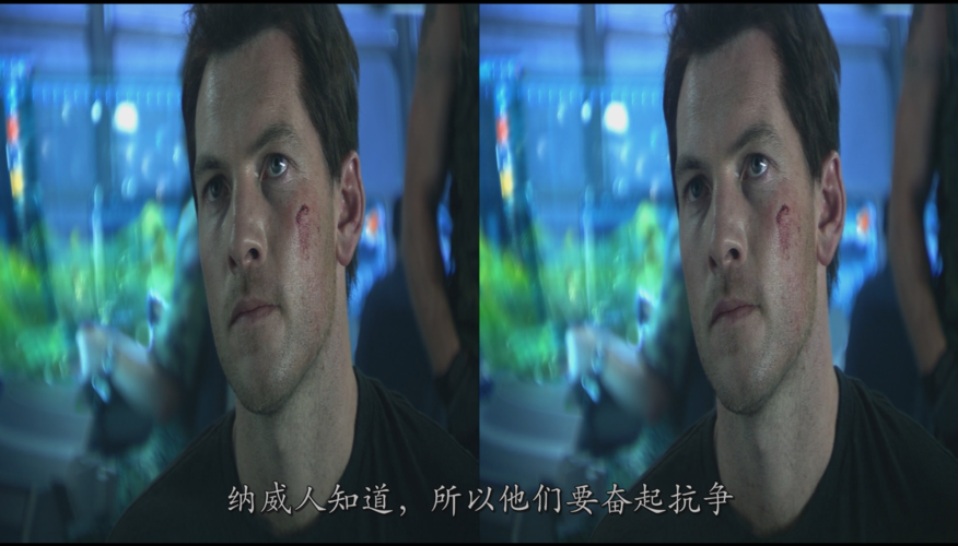 3d电影左右半宽字幕,字幕在两个屏幕中间