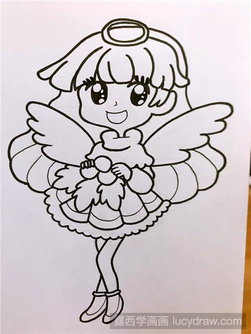 人物卡通画教程:简单小天使的画法