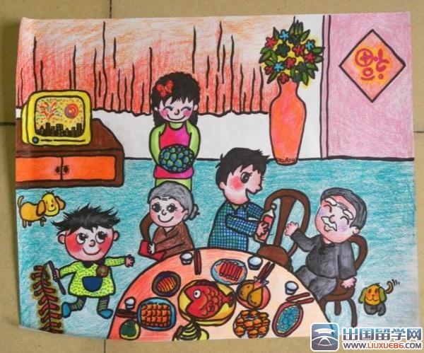 春节的儿童画
