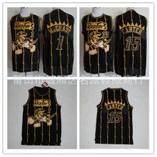 新款nba球衣批发 猛龙复古黑金篮球服麦迪卡特 外贸货源支持代发