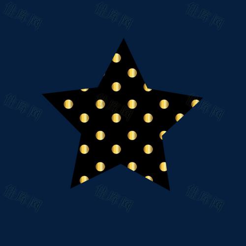 矢量黑色波点星星免扣素材