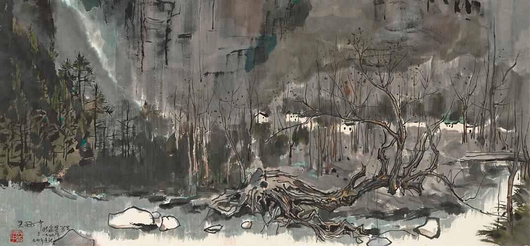 香港苏富比中国书画拍卖:吴冠中《张家界写生