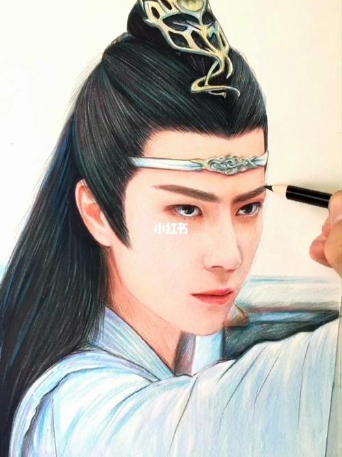 手绘王一博蓝忘机_王一博_手绘_绘画_寒亭区自由行热门攻略_画画_文化