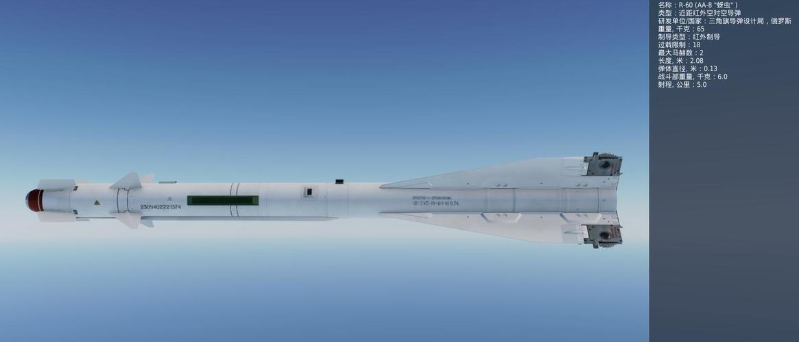 p>"蚜虫"空空导弹,即苏联r-60(aa—8)空空导弹.