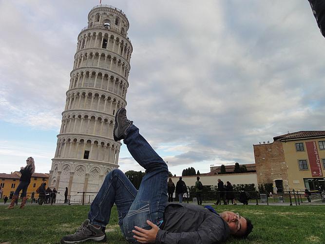being dirty with the leaning tower of pisa
