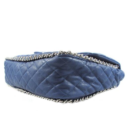 chanel maxi flap bag blue lambskin