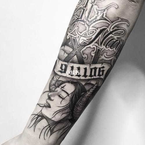 花臂-小臂纹身_纹身_原创设计_花臂纹身_美妆_彩妆