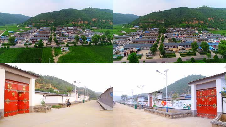 航拍北方新农村  陕北 延安   乡村  新农村  脱贫新村   移民搬迁