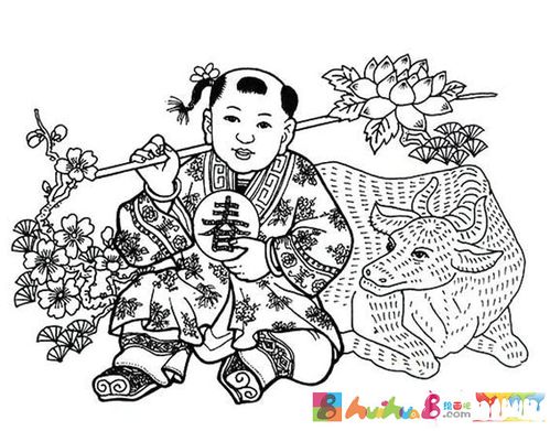 2017年春节简笔画,年画娃娃简笔画